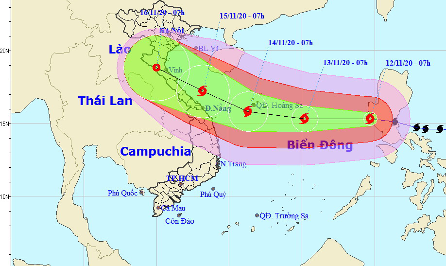 Typhoon Vamco enters East Vietnam Sea
