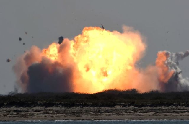 SpaceX Starship prototype rocket explodes on landing after test launch
