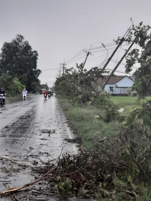 Power restored after thunderstorm knocks down utility poles in suburban Ho Chi Minh City