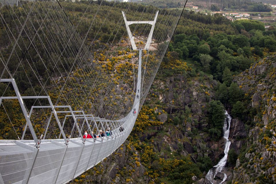 High anxiety: World's longest pedestrian suspension bridge opens in Portugal