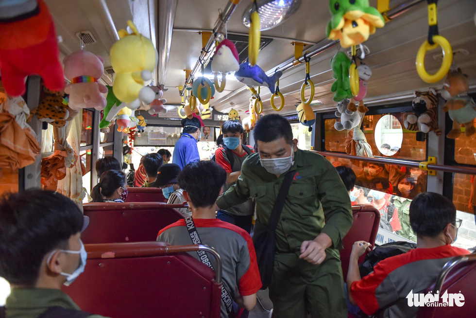 Saigon bus attendant adorns public vehicle with plush toy collection