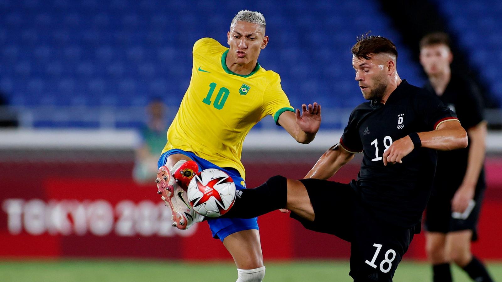 Olympics-Soccer-Richarlison hits hat-trick as Brazil beat Germany