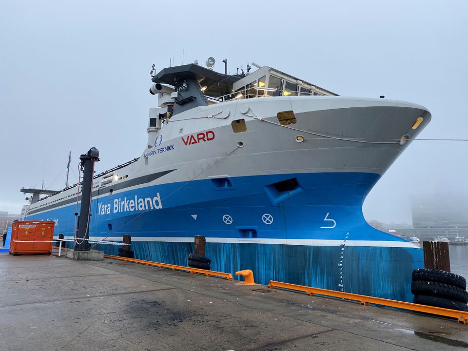 Yara debuts world's first autonomous electric container ship