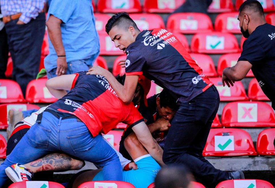 Mexican soccer league suspends Queretaro matches after brawl injures 26 people