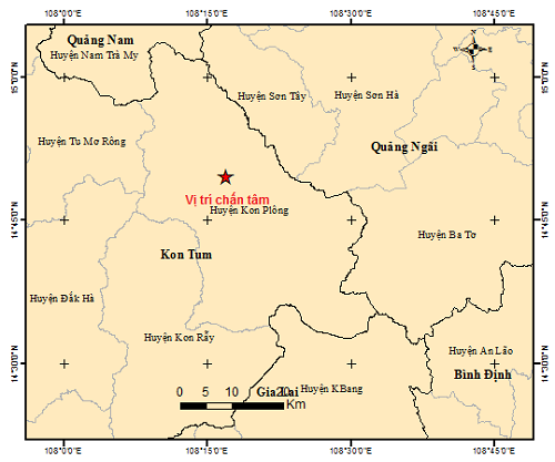 Six earthquakes hit Vietnam’s Kon Tum Province in one day