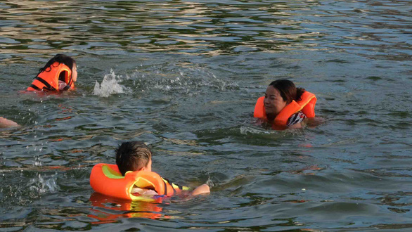 Summer swimming classes in Hanoi village pond
