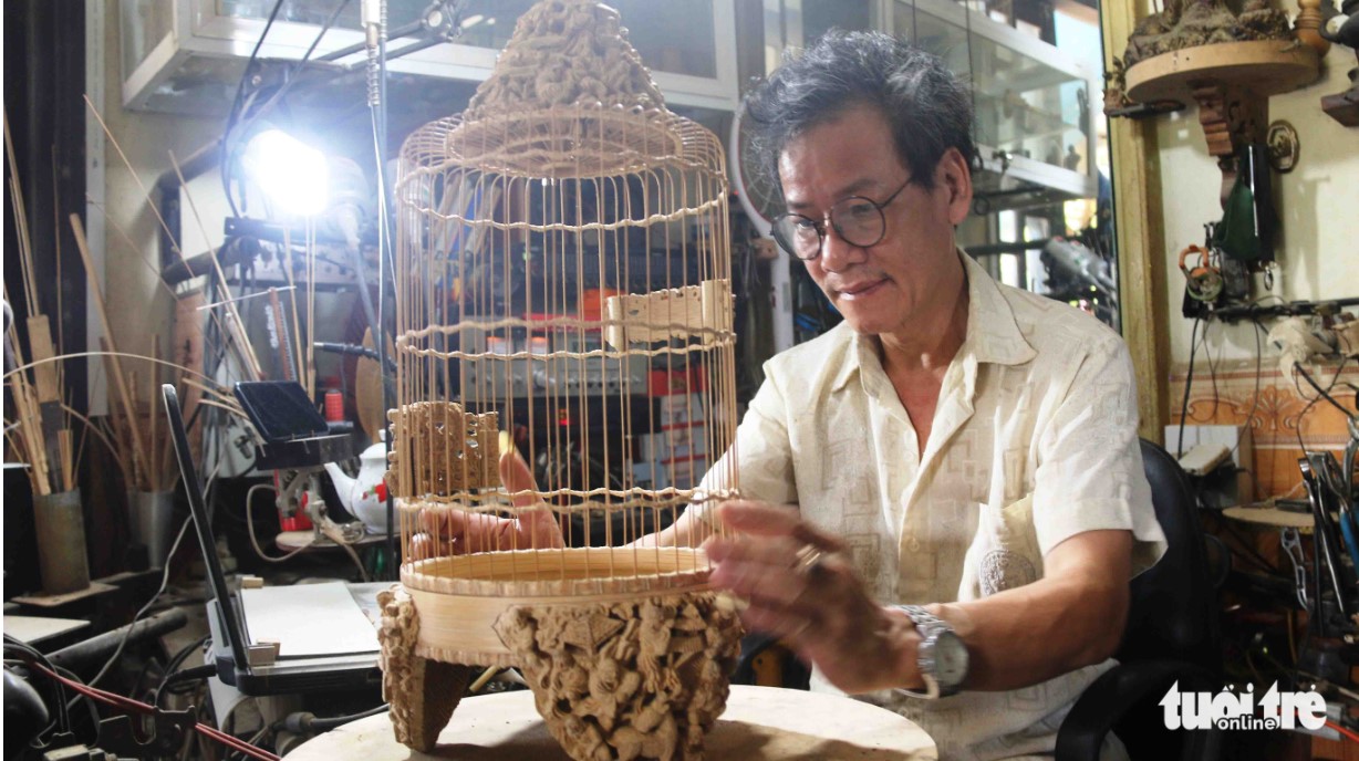 Vietnamese man crafts bamboo birdcages for up to $10,000 apiece
