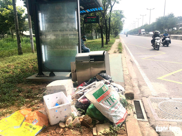 Garbage smears bus stops in Ho Chi Minh City