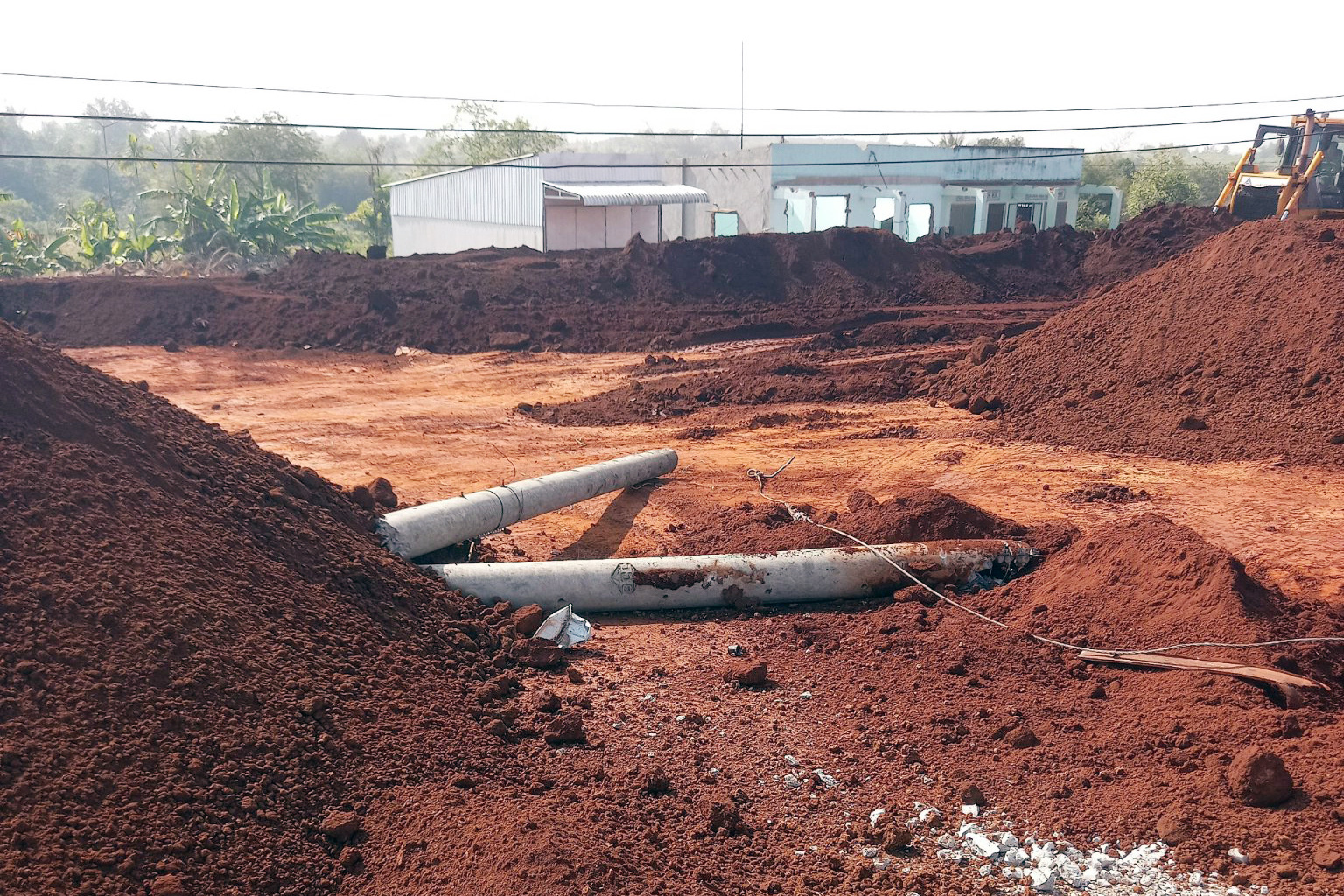 Ground-leveling work for airport project buries power posts, causes outage in southern Vietnam