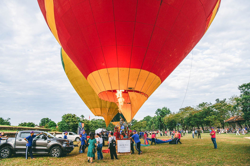 Hot-air balloons take tourists for towering views of Hue Citadel in central Vietnam