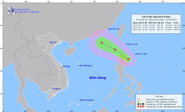 Tropical depression to enter East Vietnam Sea this weekend