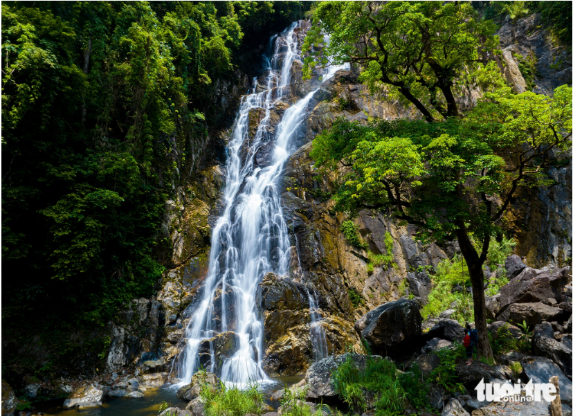 In south-central Vietnam, four-story waterfall nestled in virgin forest enchants backpackers