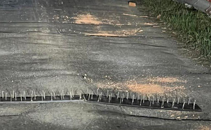 Nail traps allegedly placed on road by robbers in Vietnam’s Long An