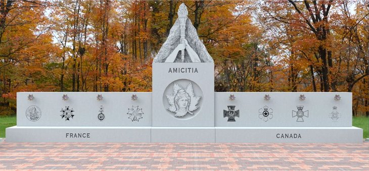 The Amicitia France-Canada Monument in Canada. Photo: amicitiafrancecanada.com