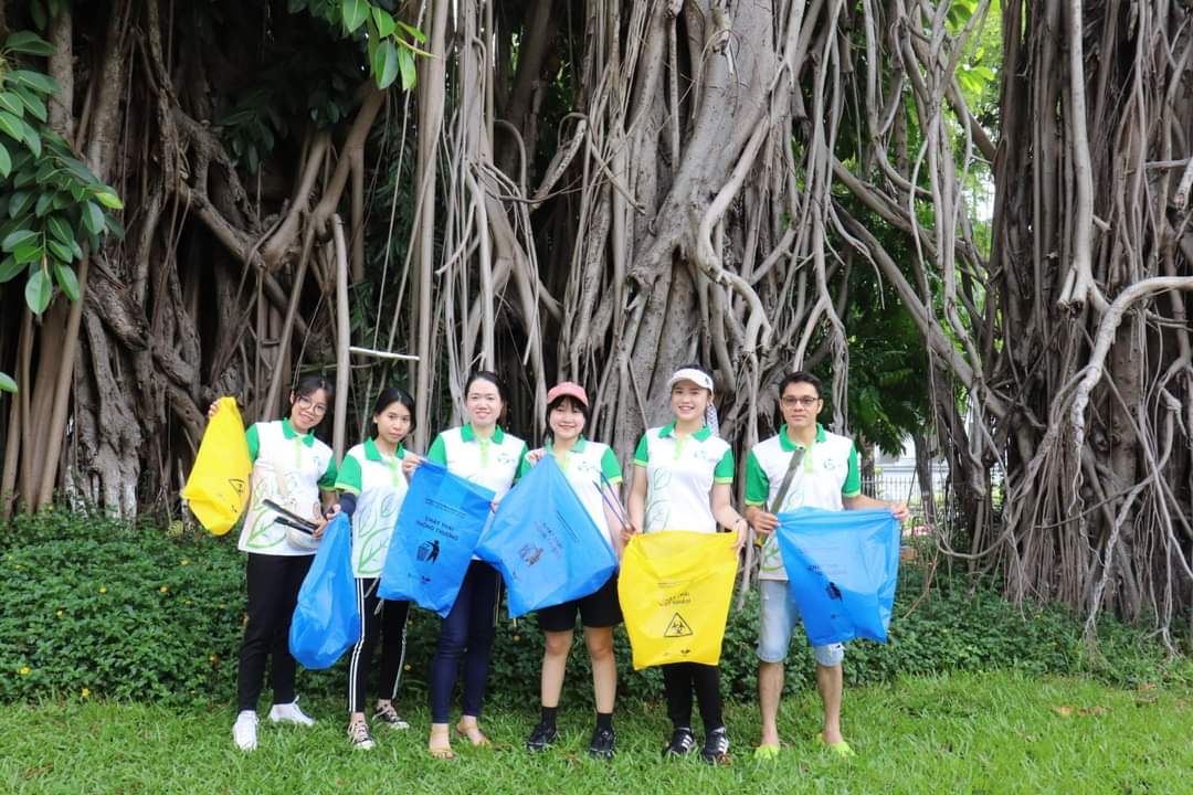 Young Vietnamese interested in environmental protection, recycling