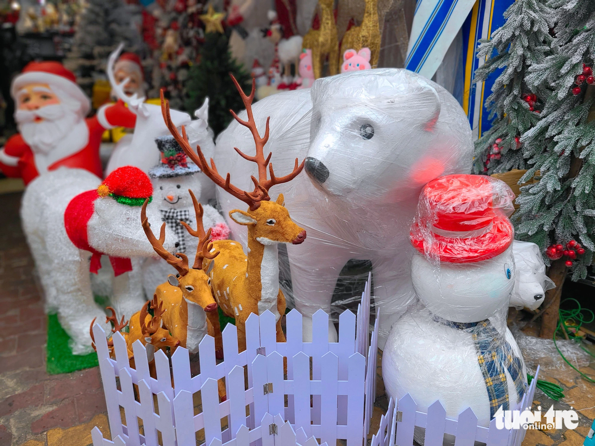 Christmas decorations are displayed at a shop in Ho Chi Minh City. Photo: Nhat Xuan / Tuoi Tre