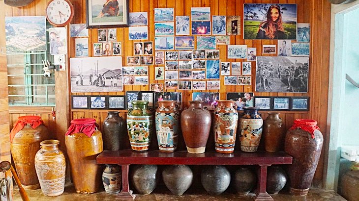 Artifacts of the Central Highlands cultures are displayed at Bo’s place. Photo: Duc Hung / Tuoi Tre