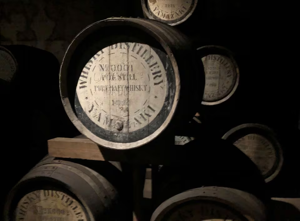 Whisky barrels holding Yamazaki whisky are pictured at Suntory's Yamazaki Distillery in Yamazaki, Osaka Prefecture, Japan October 10, 2023. Photo: Reuters