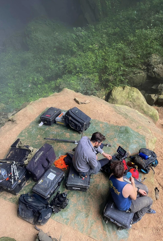 The Planet Earth film crew brings over one metric ton of equipment to Quang Binh Province, north-central Vietnam to shoot Son Doong Cave. Photo: Oxalis