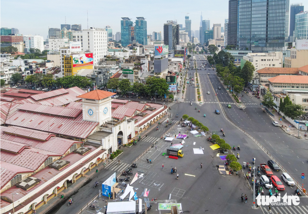 The trees are expected to shade people traveling on the street section in the next few years. Photo: Chau Tuan / Tuoi Tre