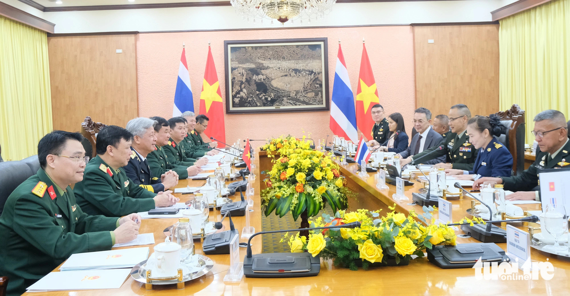 Delegates attend the fifth Vietnam-Thailand Defense Policy Dialogue in Hanoi on December 13, 2023. Photo: Ha Thanh / Tuoi Tre