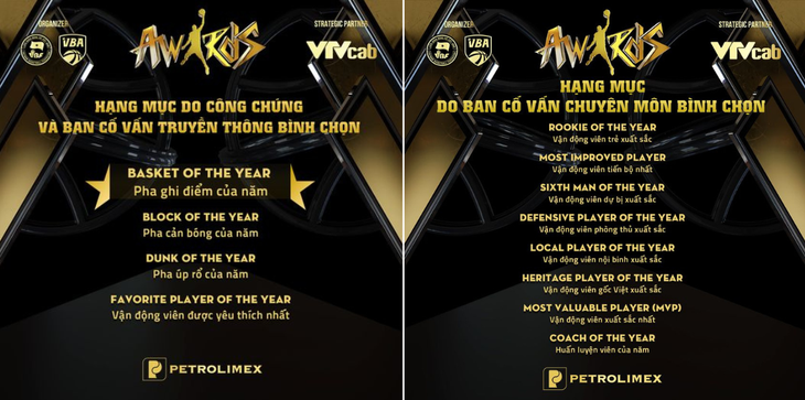 Vietnamese players dominate nominations at VBA Awards 2023