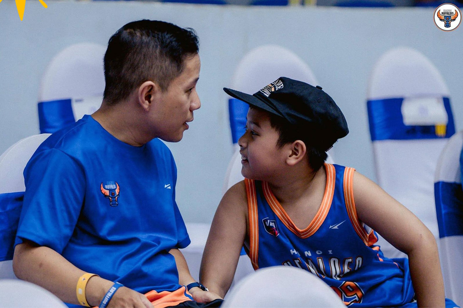 A father and son in the audience at a VBA 2023 game. Photo: VBA