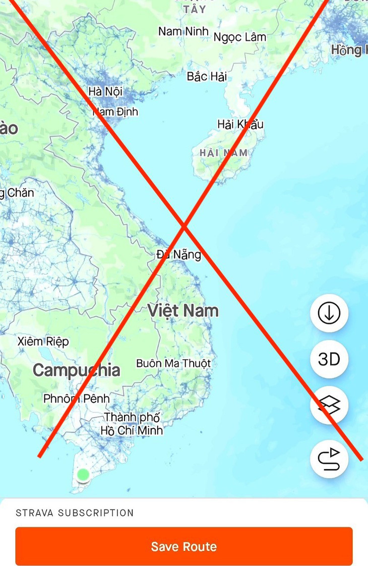 Cộng đồng thể thao địa phương bức xúc vì bản đồ Việt Nam do Strava cung cấp không chính xác