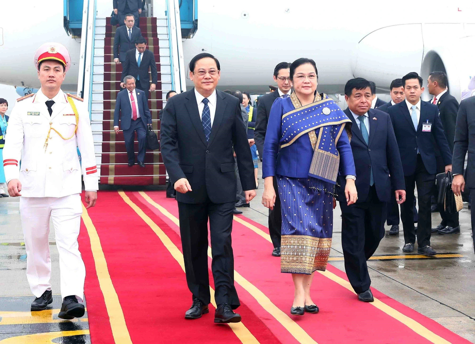 This is Lao Prime Minister Sonexay Siphandone’s first Vietnam visit since assuming power in late December 2022. Photo: Vietnam News Agency