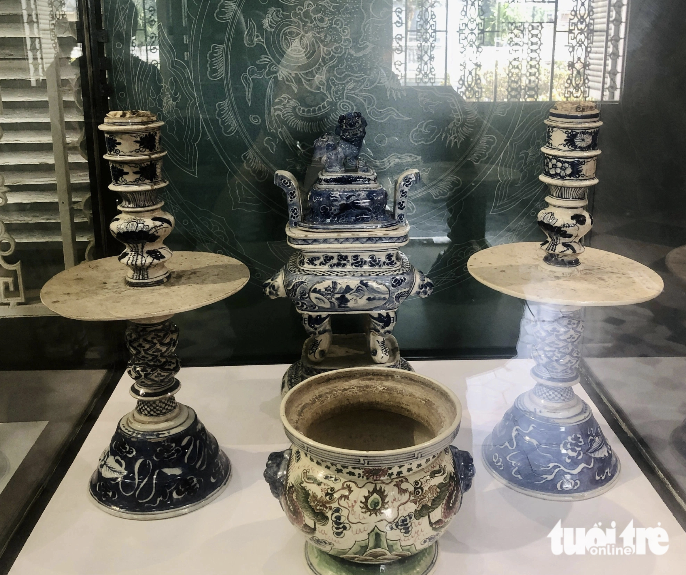 A set of incense burners is on display at an exhibition at the Museum of Ho Chi Minh City in District 1. Photo: Hoai Phuong / Tuoi Tre