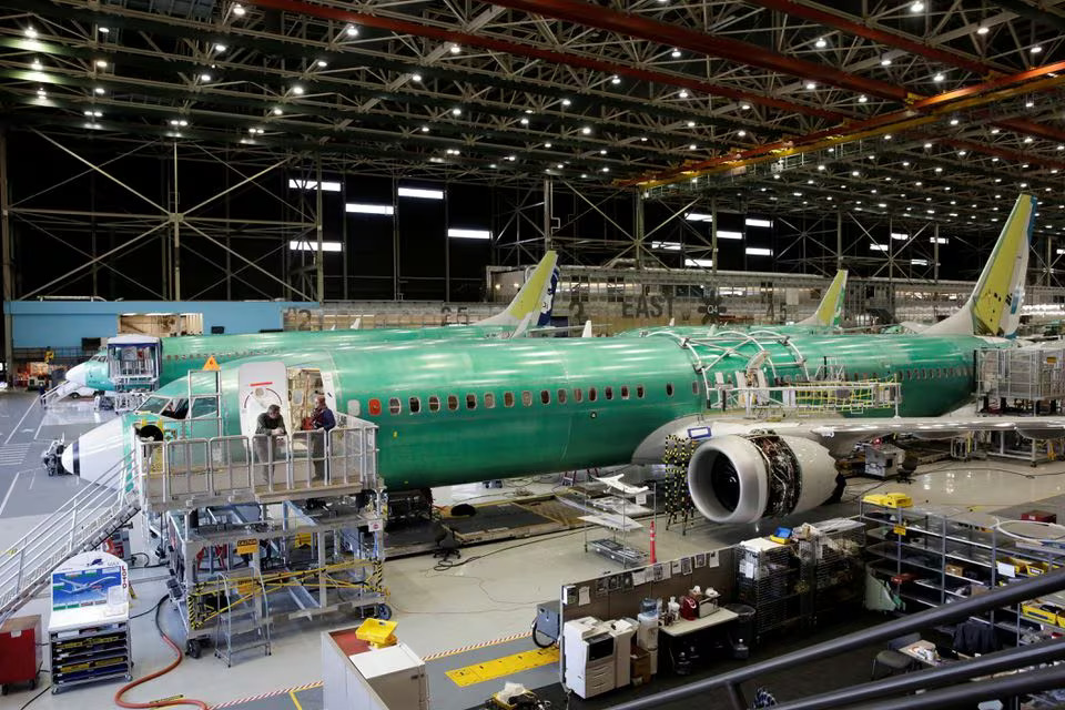 Boeing's new 737 MAX-9 is pictured under construction at their production facility in Renton, Washington, U.S., February 13, 2017. Photo: Reuters