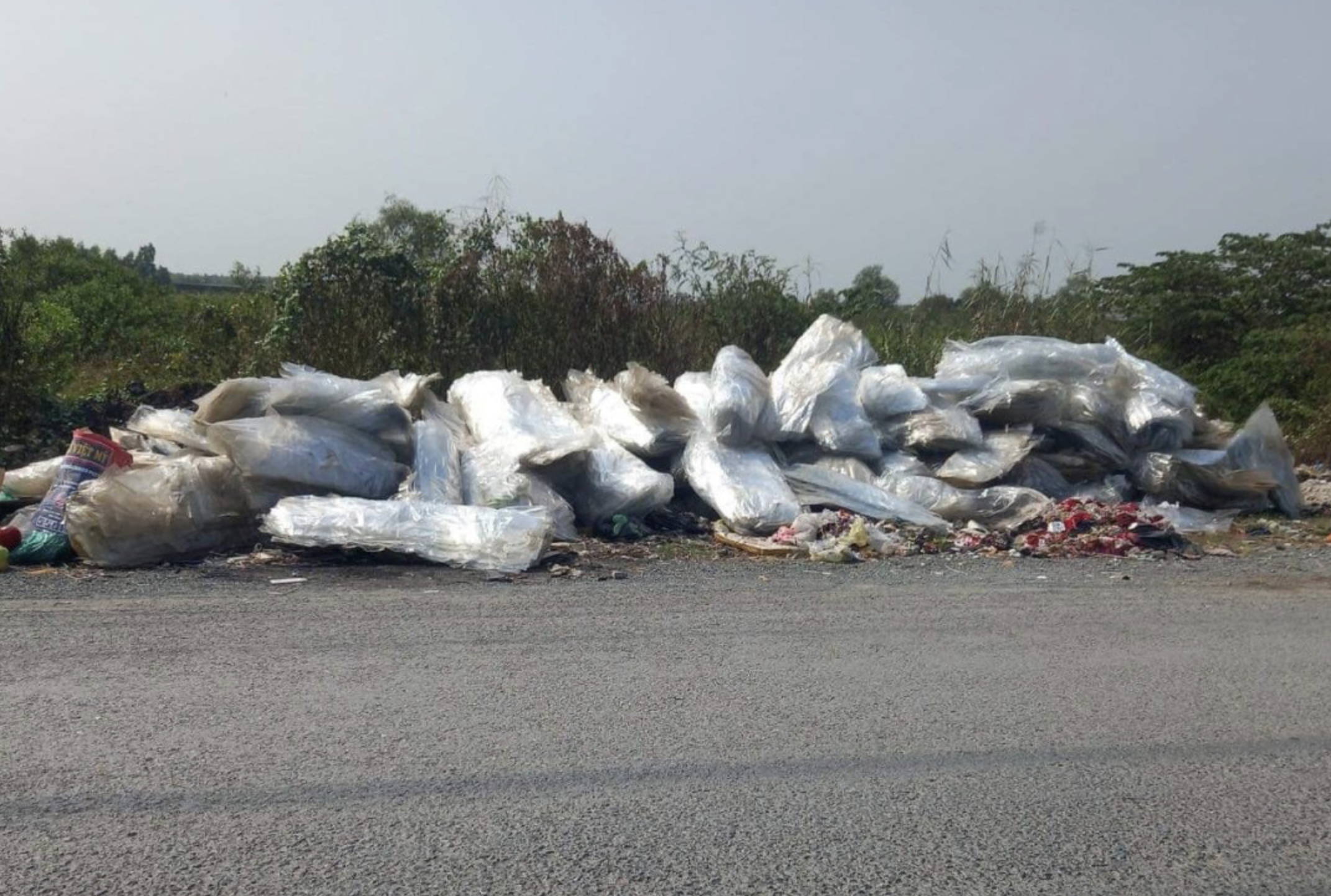 Garbage dumped from a truck on Tran Hai Phung Street in Binh Chanh District, Ho Chi Minh City. Photo: Supplied