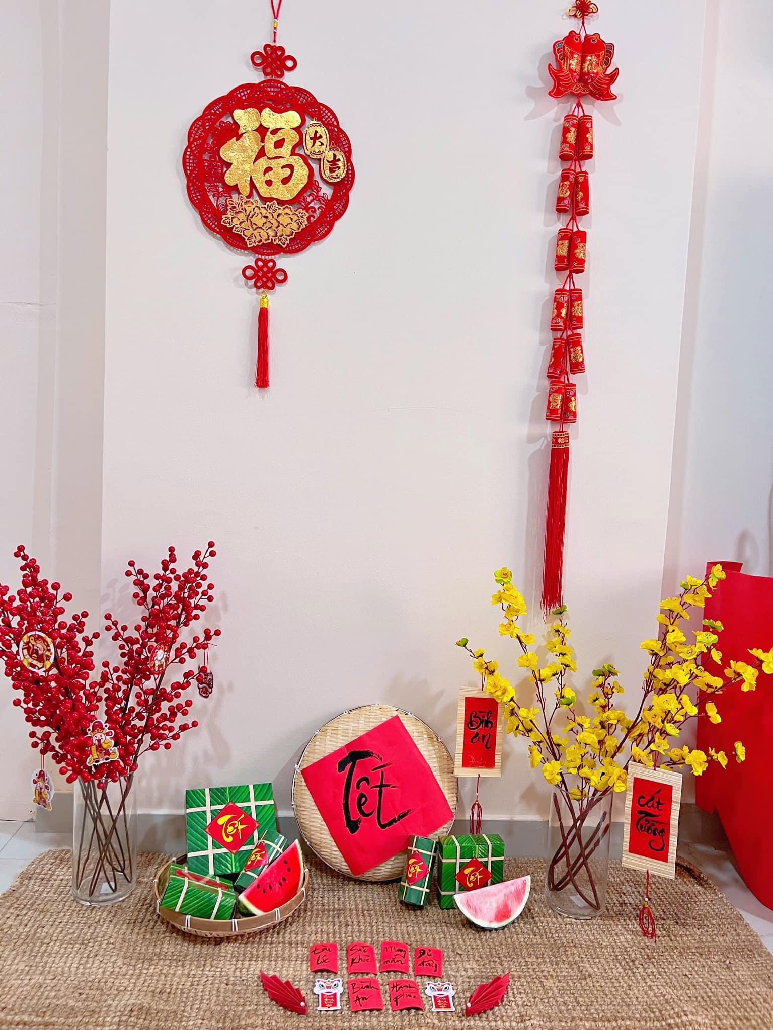 Le Hoang Phuong Quynh’s house in Dubai is festooned with Tet decorations. Photo: Supplied