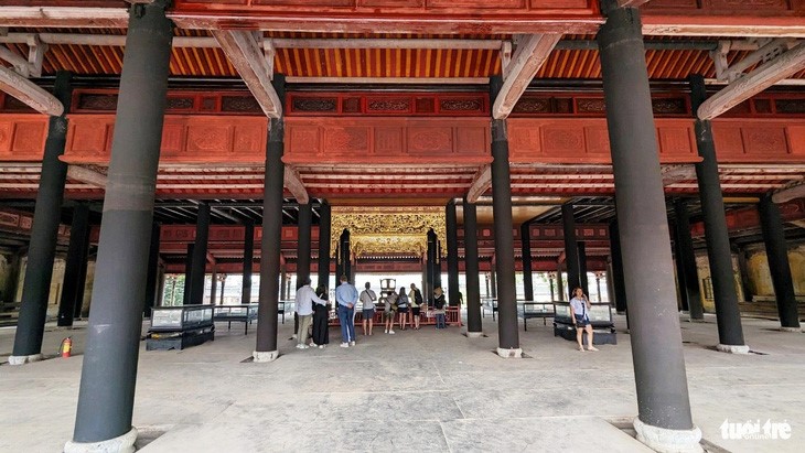 Inside Thai Hoa Palace, which will be reopened to visitors during Tet after three years of restoration. Photo: Nhat Linh / Tuoi Tre
