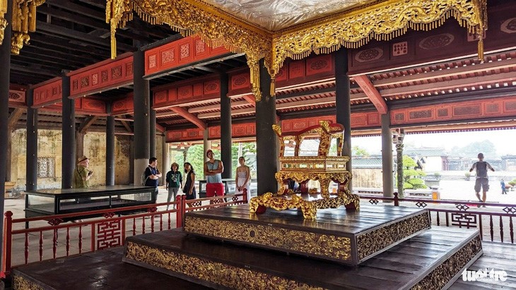 A throne at Thai Hoa Palace in Thua Thien-Hue Province. Photo: Nhat Linh / Tuoi Tre