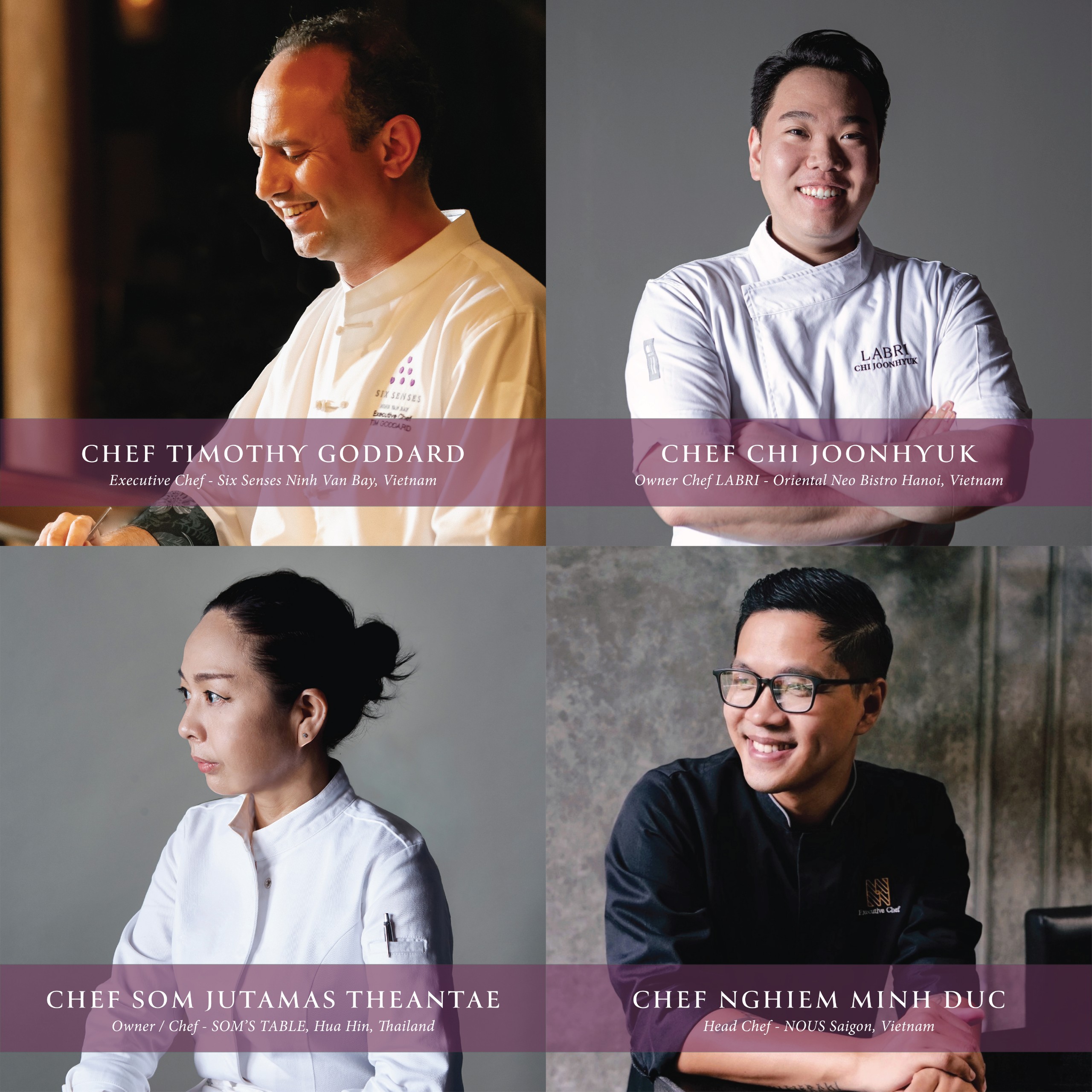 All four chefs will come together on the opening night, March 1, 2024, to share their culinary passions and curate an exclusive eight-hand dinner.