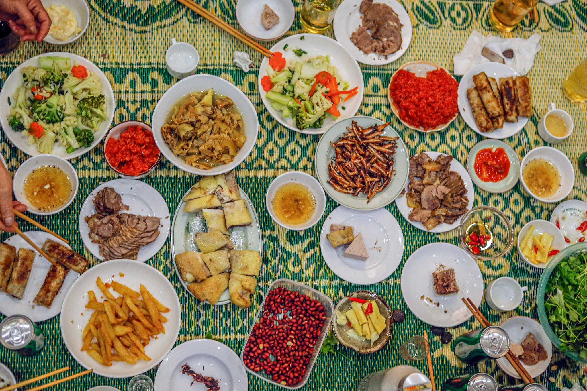 A Tet meal at a family in Hanoi. Photo: Marcus Lacey
