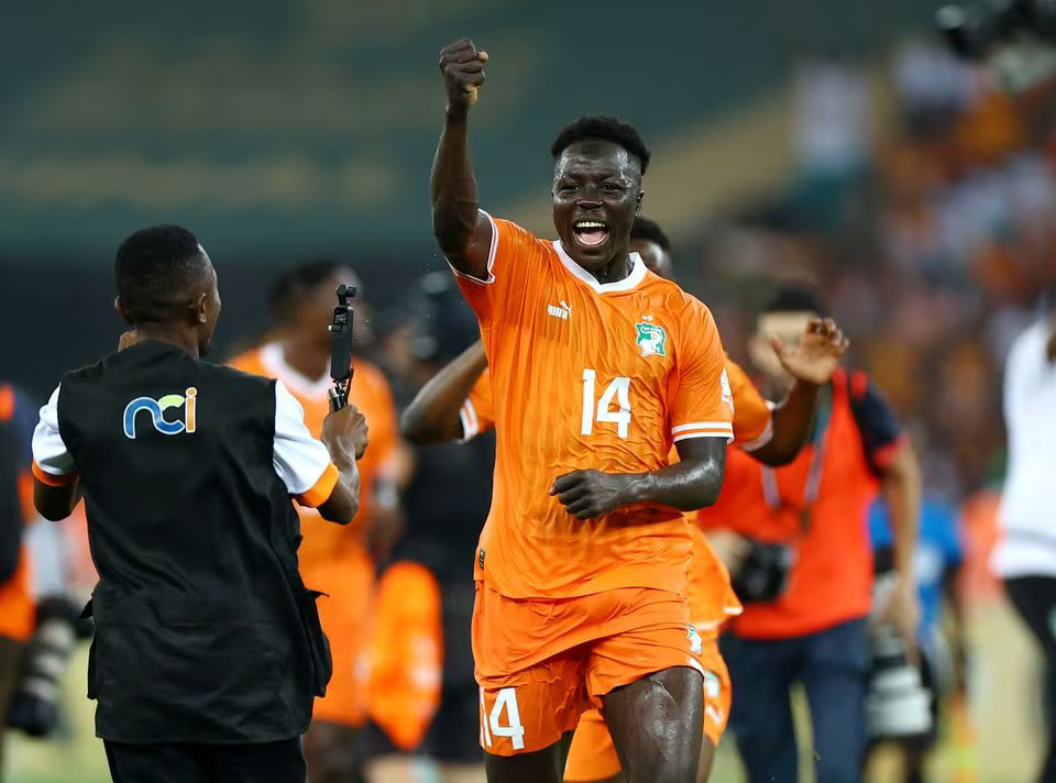 Soccer Football - Africa Cup of Nations - Final - Nigeria v Ivory Coast - Stade Olympique Alassane Ouattara, Abidjan, Ivory Coast - February 11, 2024 Ivory Coast's Oumar Diakite celebrates after the match. Photo: Reuters
