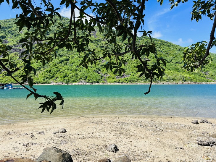 Water surrounding Bich Dam Island is as clear as jades. Photo: Xuan Vien / Tuoi Tre