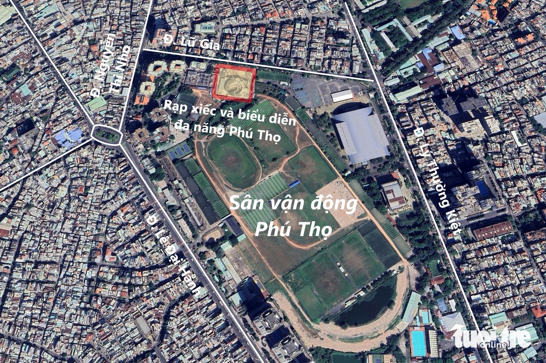 The Phu Tho circus and multi-purpose performing center complex is located on Lu Gia Street in District 11, Ho Chi Minh City. It is next to Phu Tho Stadium. Photo: Phuong Nhi / Tuoi Tre