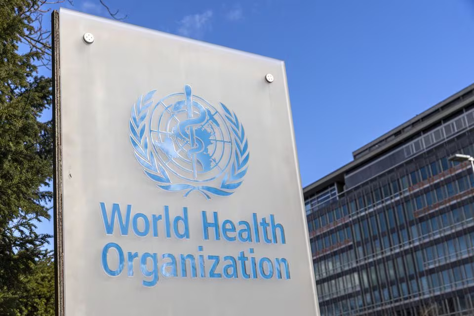 The World Health Organization (WHO) logo is seen near its headquarters in Geneva, Switzerland, February 2, 2023. Photo: Reuters