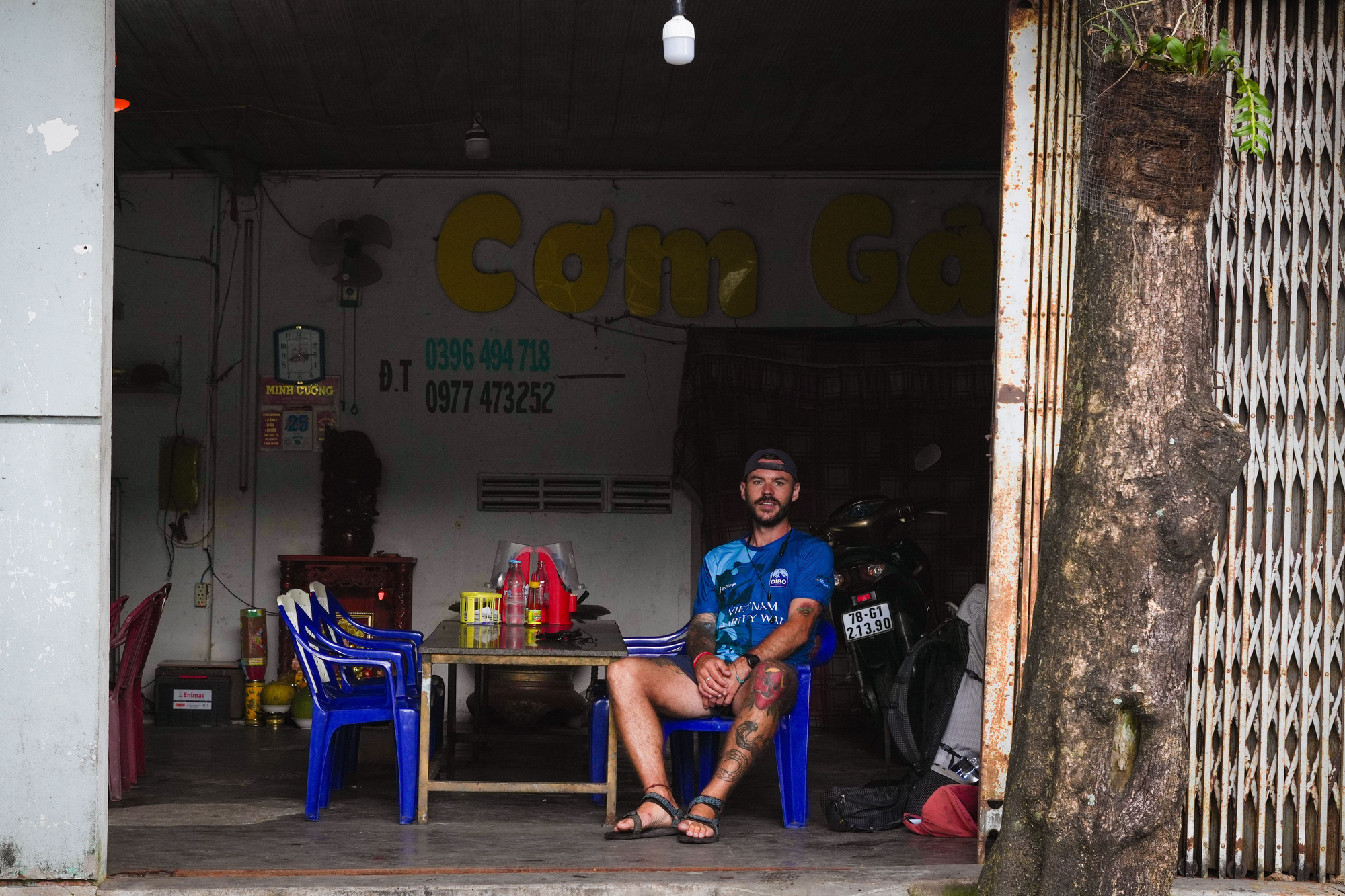 Jake Norris rests in central Vietnam. Photo: Australian Embassy in Vietnam