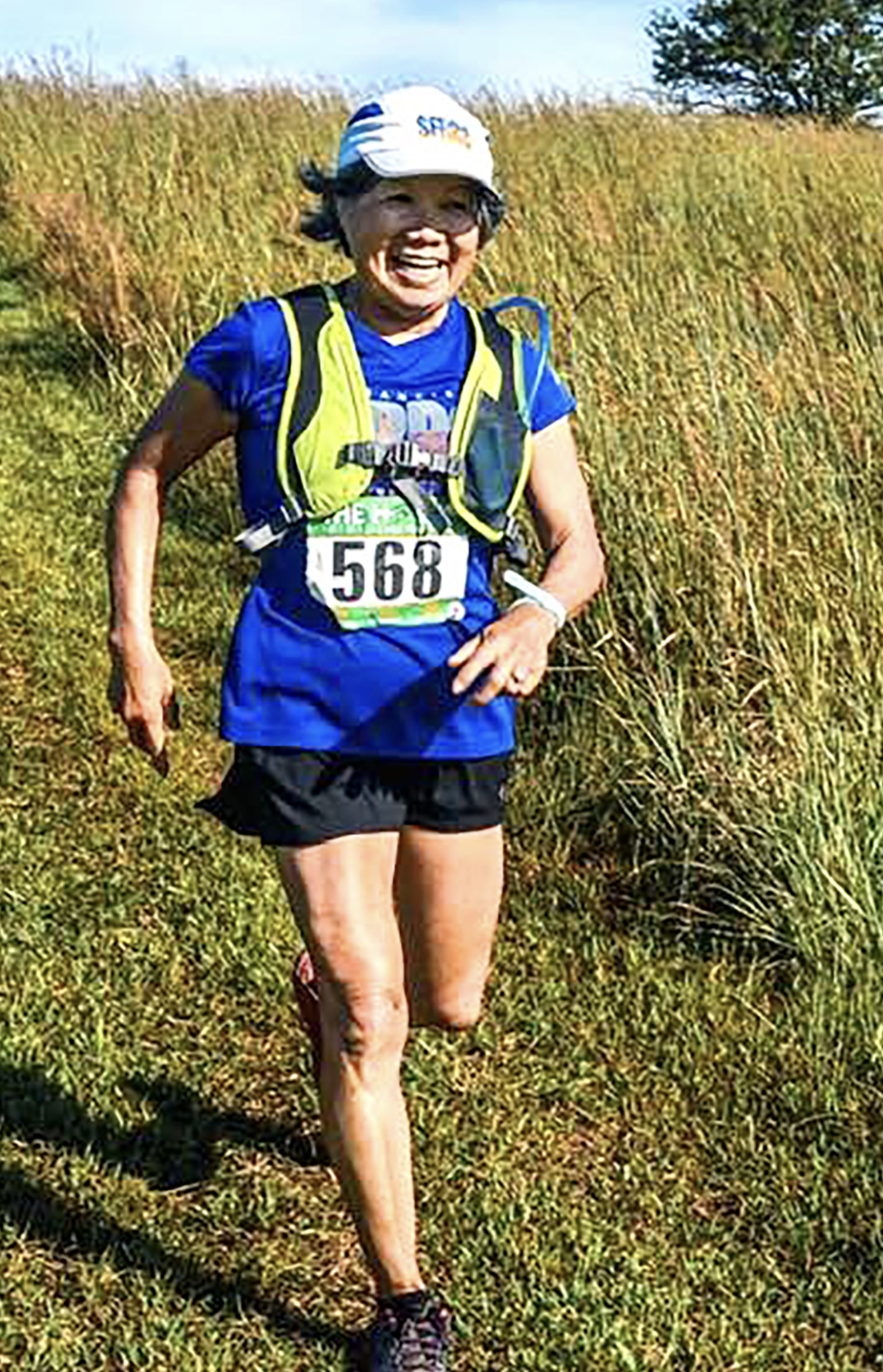 Chau Smith is seen running a marathon. Photo: Supplied