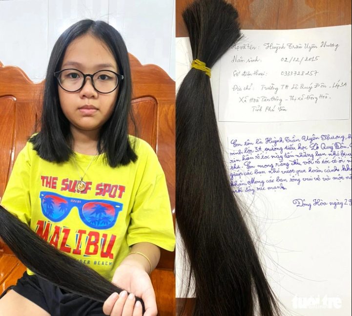 Vietnamese third grader donates locks to cancer patients