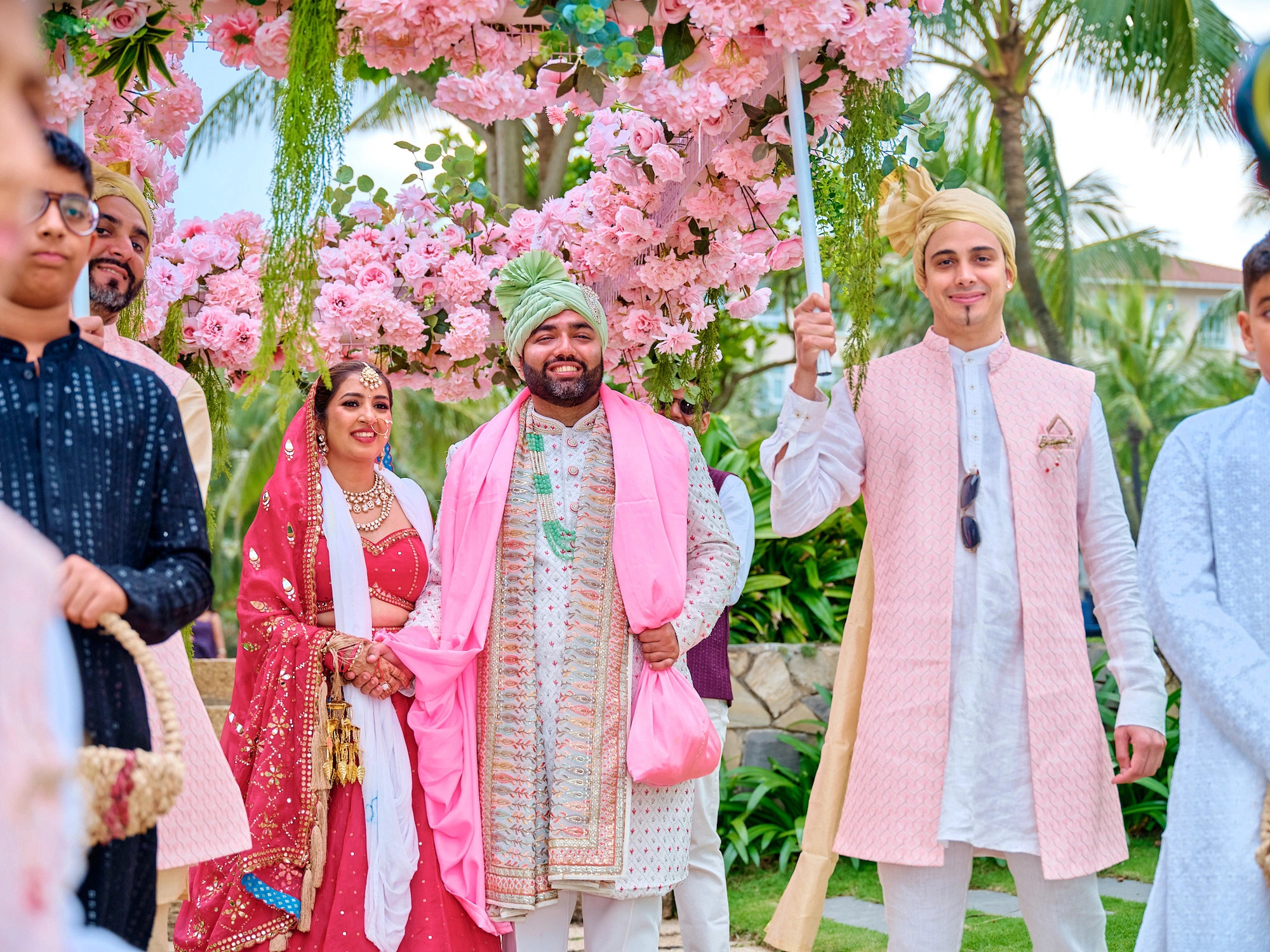 The couple chose pink as the main wedding theme. Photo: Supplied