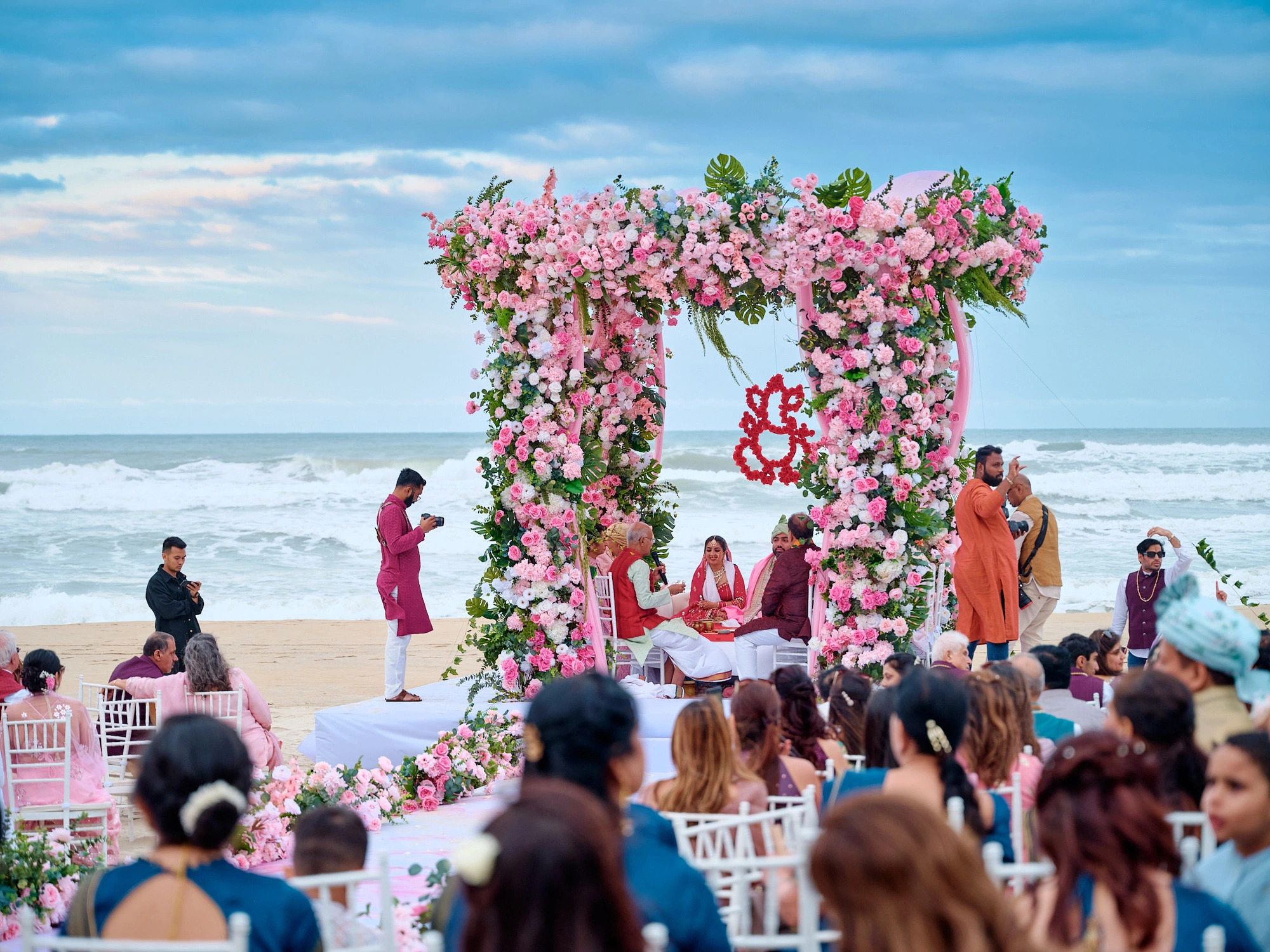 The guests had a wonderful time experiencing the beautiful wedding traditions of India at a beach in Danang. Photo: Supplied