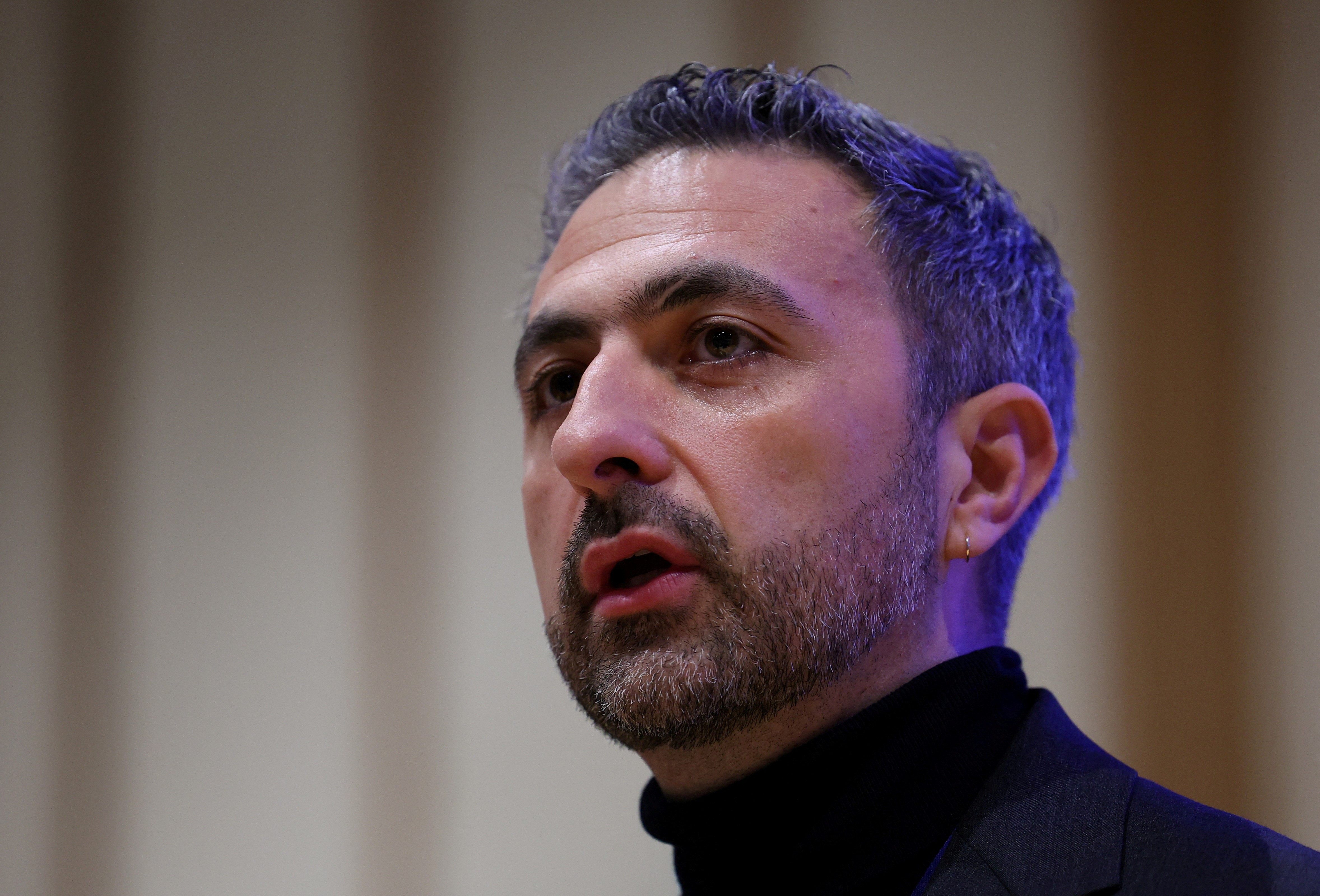 Mustafa Suleyman, entrepreneur and co-founder of DeepMind and Inflection AI, speaks at the AI Safety Summit at Bletchley Park, near Milton Keynes, Britain, November 1, 2023. Photo: Reuters