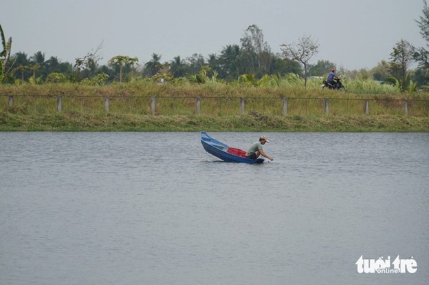 The Kenh Lap Reservoir in Ba Tri District, Ben Tre Province has a salinity of 0.7 thousandth. Photo: Mau Truong / Tuoi Tre