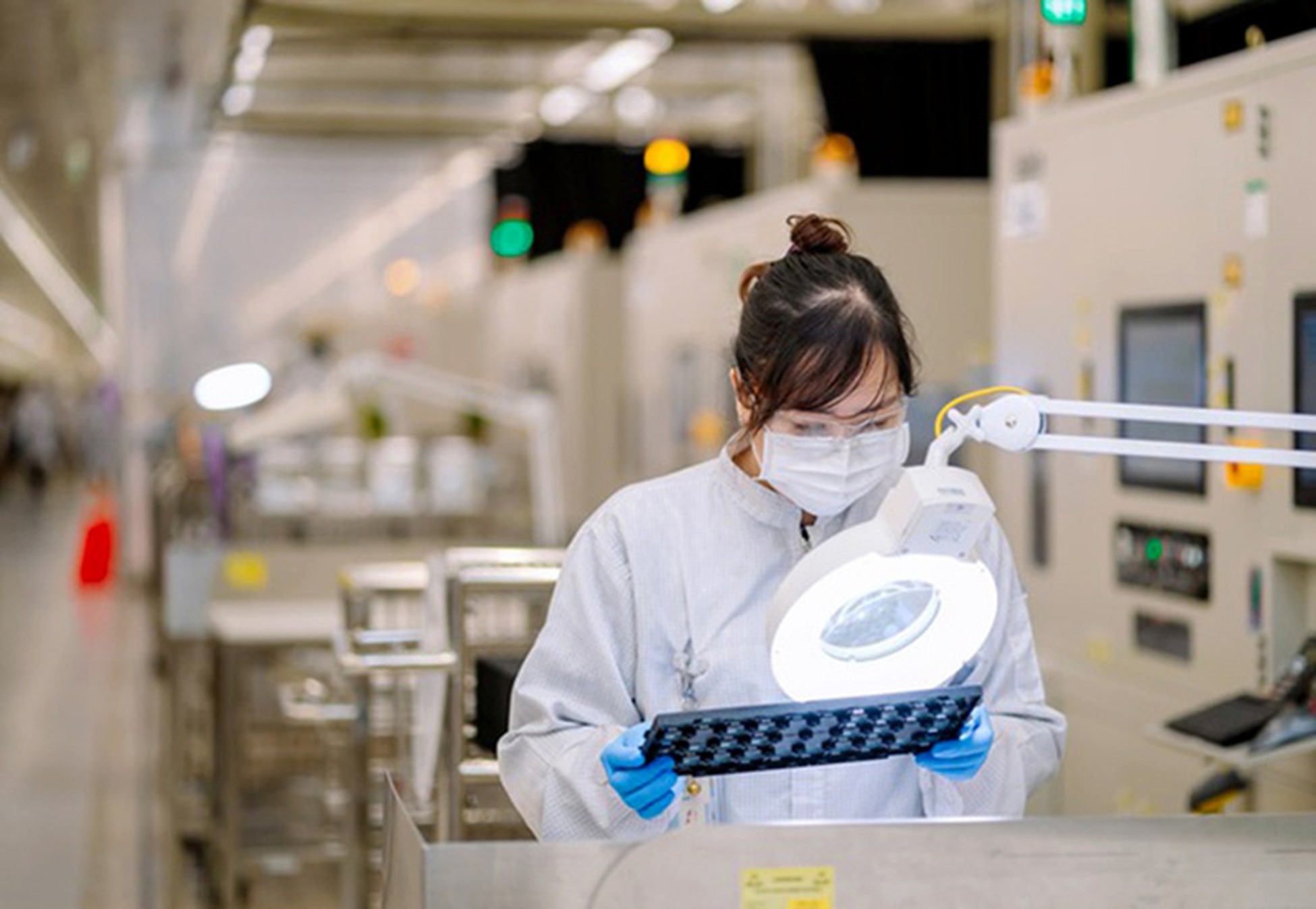 An employee is at work at Intel Products Vietnam Co. Ltd. in Ho Chi Minh City. Photo: Supplied