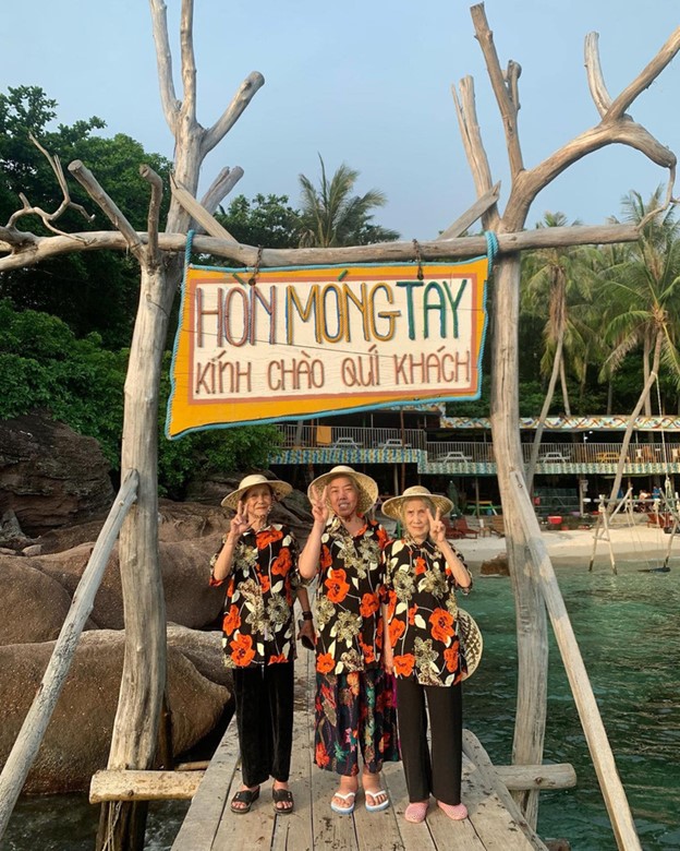 The three old women visit Mong Tay, an island on Phu Quoc, Kien Giang Province, southern Vietnam. Photo: Supplied